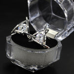 Elegant Stainless Steel Crystal Rhinestone Earrings