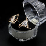 Elegant Stainless Steel Crystal Rhinestone Earrings